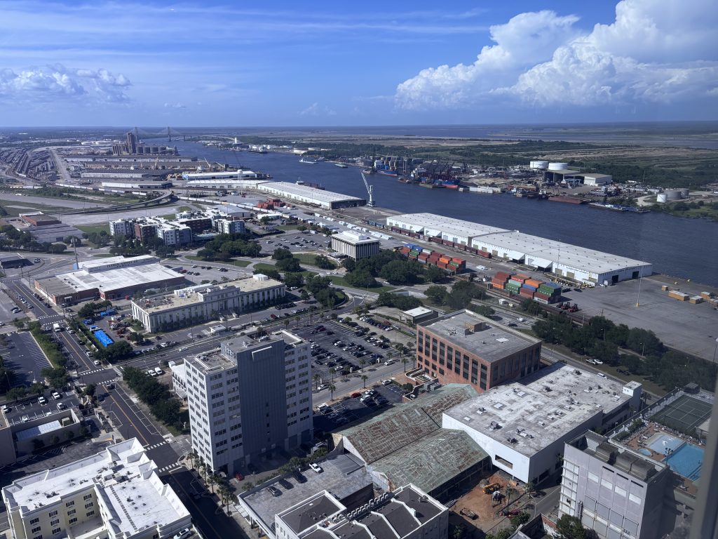 Aerial view of downtown Mobile, Alabama