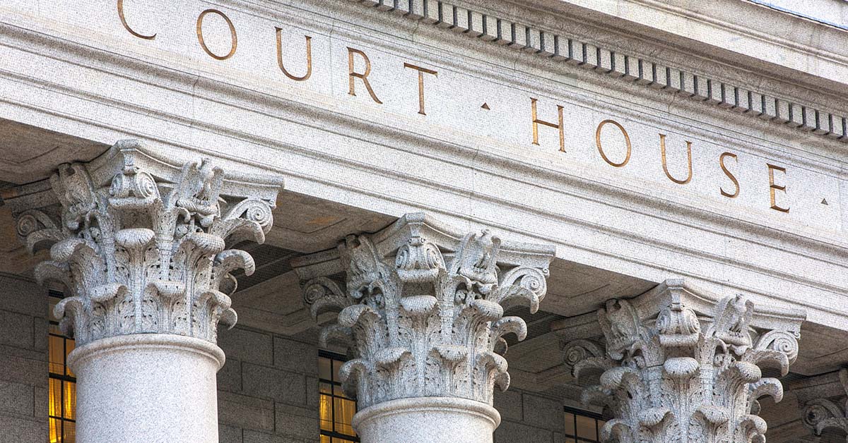 Columns of a courthouse